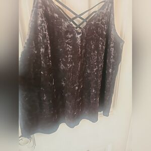 American Outfitters Olive Velvet Tank Top Size Larger